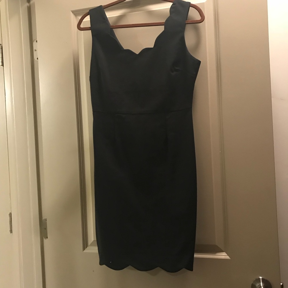 Scallop hem little black dress jcrew